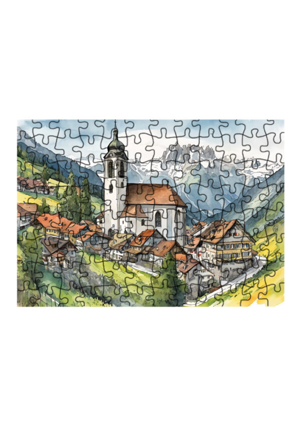 jigsaw puzzle աի գեներացված տնակ լեռներում