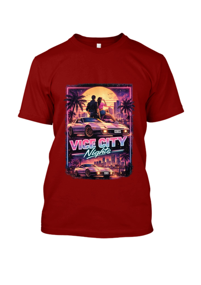 gta6-vice-city-red Կարճաթև շապիկ GTA6 Vice City Nights
